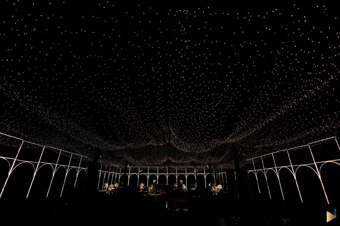 The Starry night theme that would never go out of fashion. Under the stars, where music meets magic Sayali & ApoorvaUdaipur- 2024Sangeet .Bride- @_sayalibhosale_ Groom- @apooravsinghPlanning- @double_s_enterprise